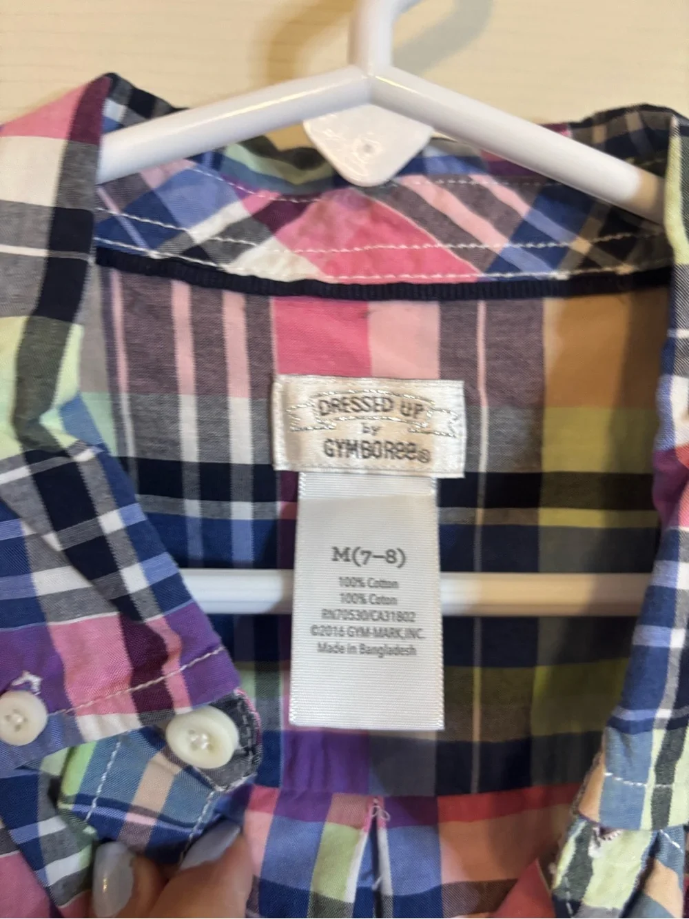 Gymboree Plaid Button-Down Shirt in Pink, Blue, Green